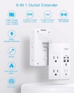 One Beat 1680J 3 Side Power Strip Multi Plug Expander, Surge Protector, 5 Outlets Extender, 4 USB Ports (USB C), Wall Mount Charger, Outlet Splitter Adapter for Home, Travel, Office, ETL Listed, White - Image 2