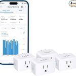 TP-Link 𝗧𝗮𝗽𝗼 Smart Plug Wi-Fi Mini, Energy Monitoring, Compatible with Alexa & Google Home & Samsung SmartThings, Timer, 15A/1800W Max, ETL Certified, 2.4G Wi-Fi Only, Tapo P115(4-Pack)