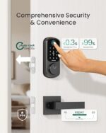 DESLOC B200 Fingerprint Smart Lock with 2 Lever Handles, Keyless Entry Front Door Lock Set, Electronic Keypad Deadbolt, App Control, Auto Lock, Long Battery Life, Secure Home Access - Image 2